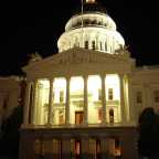 Front of the California State Capitol Building at Night - vertical, slight angle (DSC00259)