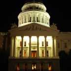 Front of the California State Capitol Building at Night - vertical (DSC00253)