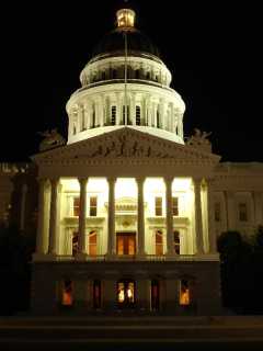 Front of the California State Capitol Building at Night - vertical (DSC00253)