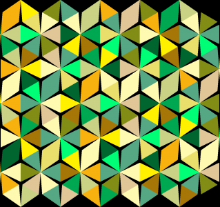 Six-Pointed Triangle Stars in Yellow-Greens