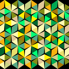 Six-Pointed Triangle Stars in Yellow-Greens