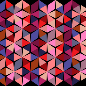 Six-Pointed Triangle Stars in Red-Violets